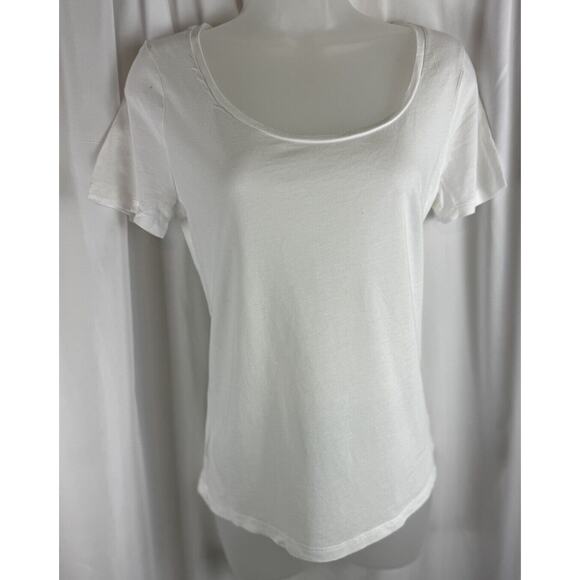 Ann Taylor LOFT Soft Short Sleeves T-Shirt, White, Sz: M, 56-21 - Picture 1 of 15